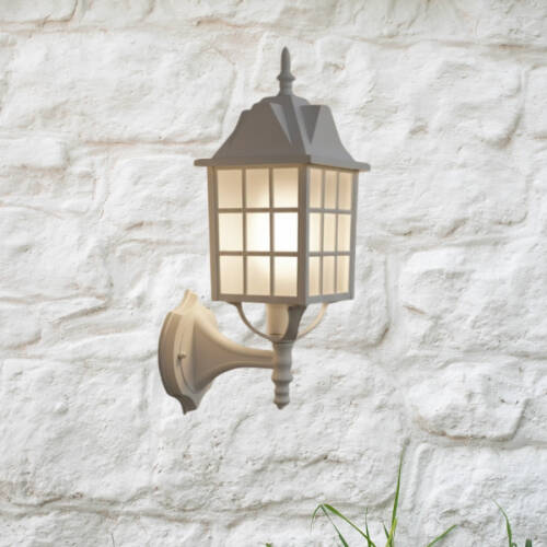 Kafesli Konsollu Fener Bahçe Aydınlatma Armatürü Beyaz - 1