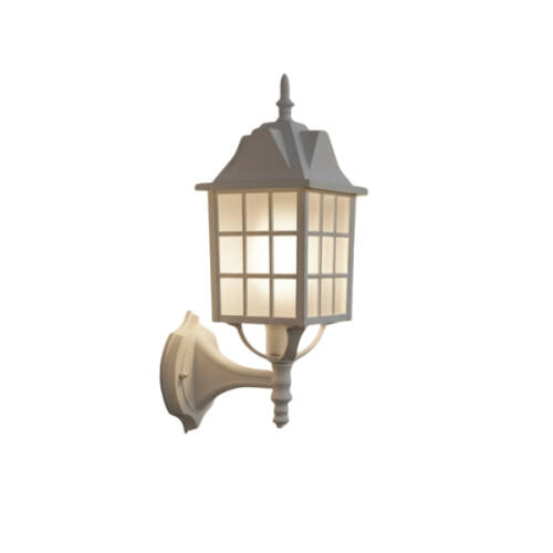 Kafesli Konsollu Fener Bahçe Aydınlatma Armatürü Beyaz - 3