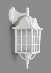 Kafesli Ters Bakan Konsollu Fener Bahçe Aydınlatma Armatürü Beyaz - 3