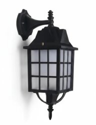 Kafesli Ters Bakan Konsollu Fener Bahçe Aydınlatma Armatürü Siyah - 3