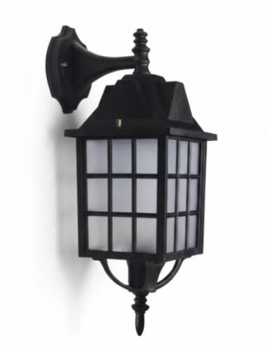 Kafesli Ters Bakan Konsollu Fener Bahçe Aydınlatma Armatürü Siyah - 3