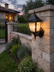 Kare Konsollu Fener Bahçe Aydınlatma Armatürü SİYAH - 1