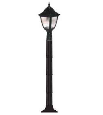 Kare Plastik Direkli Bahçe Armatürü - Bahçe Lambası Siyah - 1