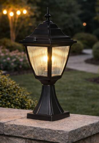 Kare Set Üstü Fener Bahçe Aydınlatma Armatürü Siyah - 1