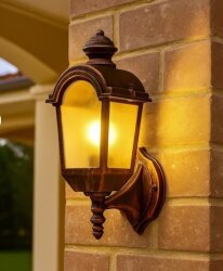 Konsollu Fayton Fener Bahçe Aydınlatma Armatürü Bakır - 2