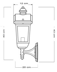 Konsollu Fayton Fener Bahçe Aydınlatma Armatürü Beyaz - 4
