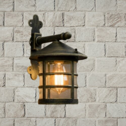 Konsollu Perge Fener Bahçe Aydınlatma Armatürü Sarı Eskitme - 2