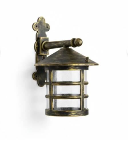 Konsollu Perge Fener Bahçe Aydınlatma Armatürü Sarı Eskitme - 4