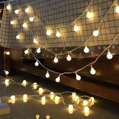 Dekoratif 5 mt Fişli Mini Ledli Top Süs İp Led Işık Aydınlatma