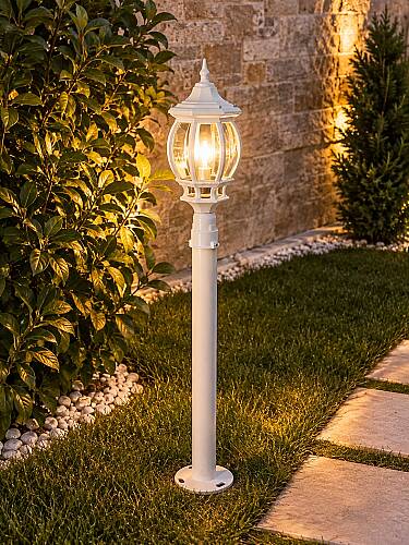 Sekizgen Direkli Bahçe Armatürü - Bahçe Lambası Beyaz - 2