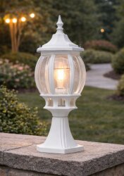 Sekizgen Set Üstü Fener Bahçe Lamba Aydınlatma Armatürü Beyaz