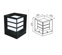 Set Üstü Panjurlu Rubik Küp Bahçe Armatürü - Thumbnail