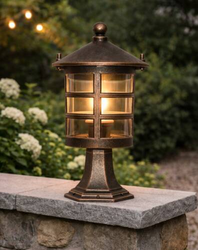 Set Üstü Perge Fener Bahçe Aydınlatma Armatürü Bakır - 1