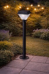 Solar Güneş Enerjili 120 cm Direkli Bahçe Armatürü 30W Beyaz Işık (Elektrik Tesisatı Gerektirmez)