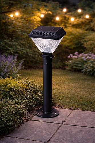 Solar Güneş Enerjili 80 cm Direkli Bahçe Armatürü 30W Beyaz Işık (Elektrik Tesisatı Gerektirmez) - 1