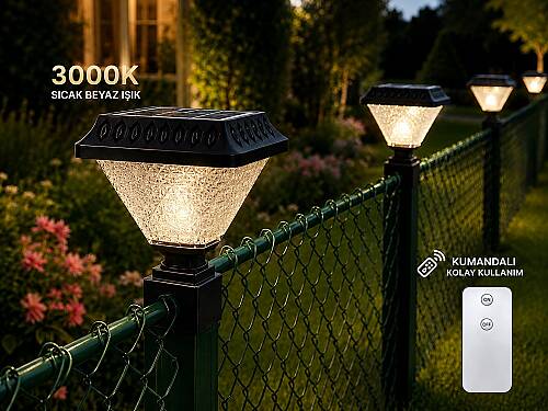 SOLAR Panel Çim Çitler için Kare Tabanlı 30 Watt Güneş Enerjili Bahçe Aydınlatma GÜNIŞIĞI (KUMANDALI) - 3