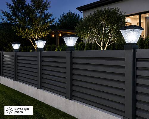 Solar PANJUR Çitler için Kare Tabanlı 30 Watt Güneş Enerjili Bahçe Aydınlatma (6X6CM) - 2