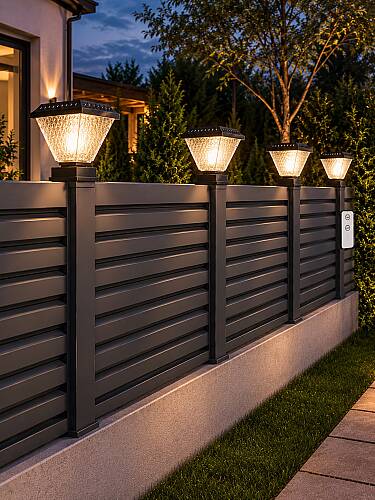 Solar PANJUR Çitler için Kare Tabanlı 30 Watt Güneş Enerjili Bahçe Aydınlatma GÜNIŞIĞI 6X6CM (KUMANDALI) - 3