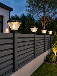 Solar PANJUR Çitler için Kare Tabanlı 30 Watt Güneş Enerjili Bahçe Aydınlatma GÜNIŞIĞI 6X6CM (KUMANDALI) - 4