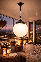 Zincirli Glop Fener Bahçe Aydınlatma Armatürü