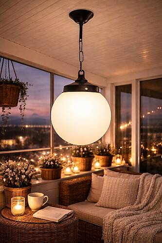 Zincirli Glop Fener Bahçe Aydınlatma Armatürü - 1